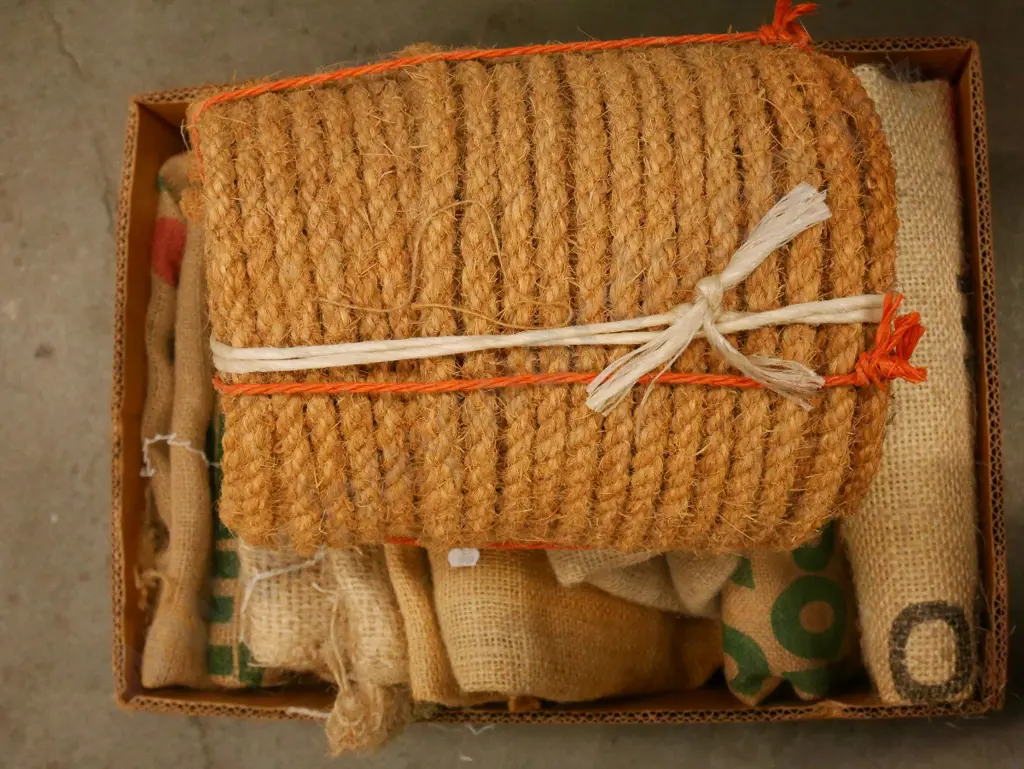 various coffee sacks, roll of jute rope Image 1++