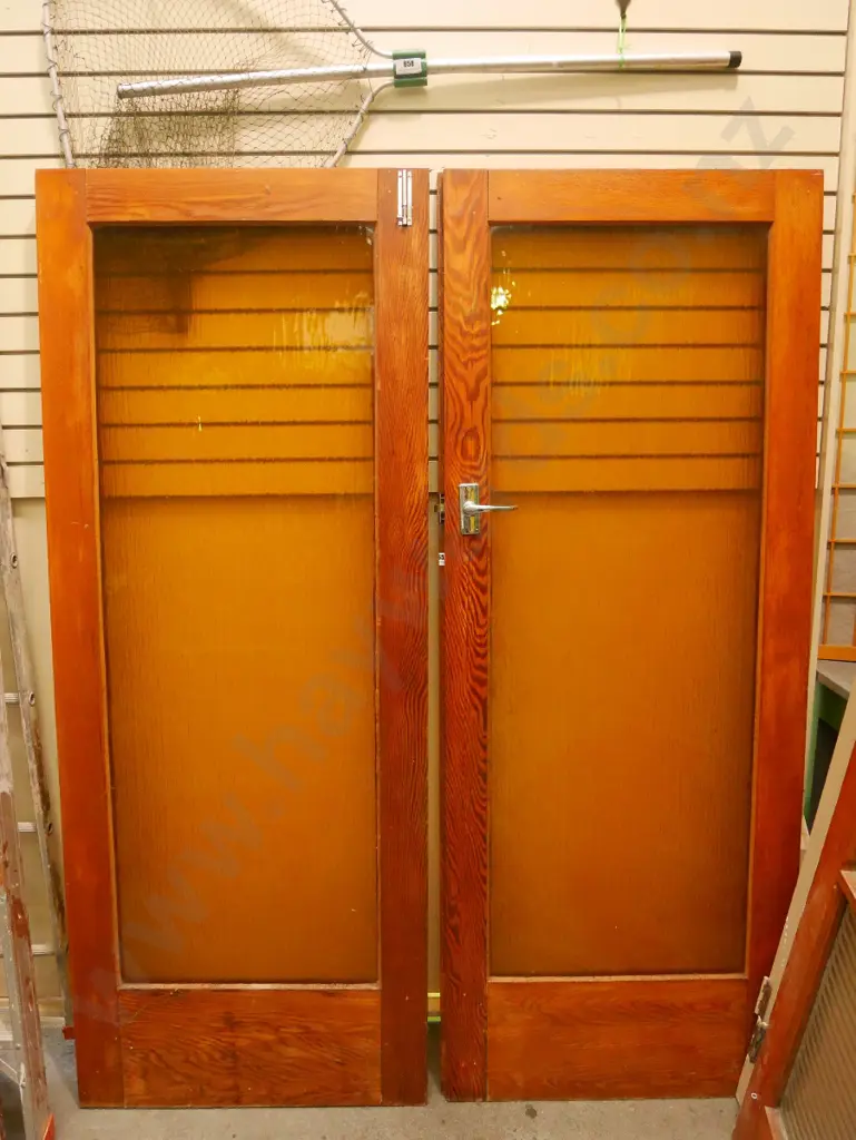 pair of oregon amber glass French doors Each H-1970 W-765 Image 1++