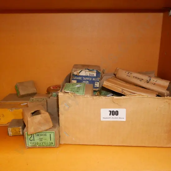 numerous vintage screws and drill bits
