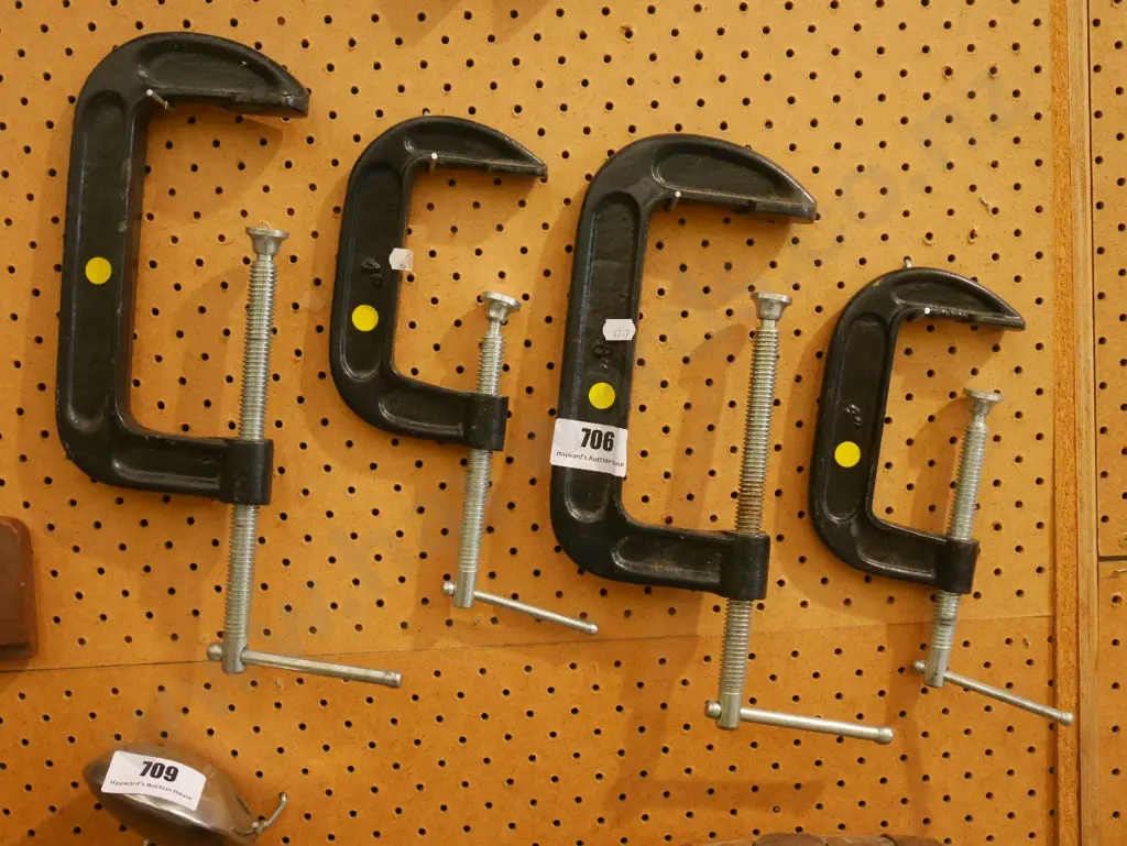 4x G clamps - yellow dots Image 1++