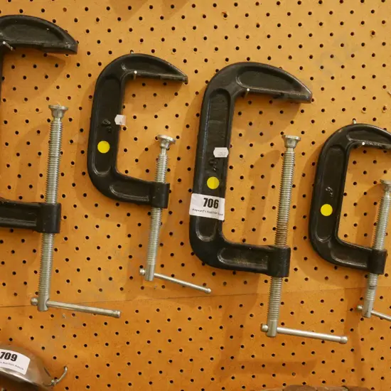 4x G clamps - yellow dots