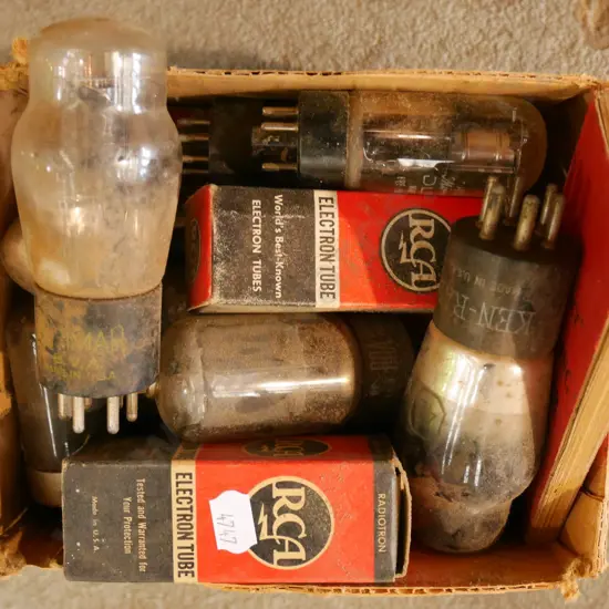 box of old radio valves