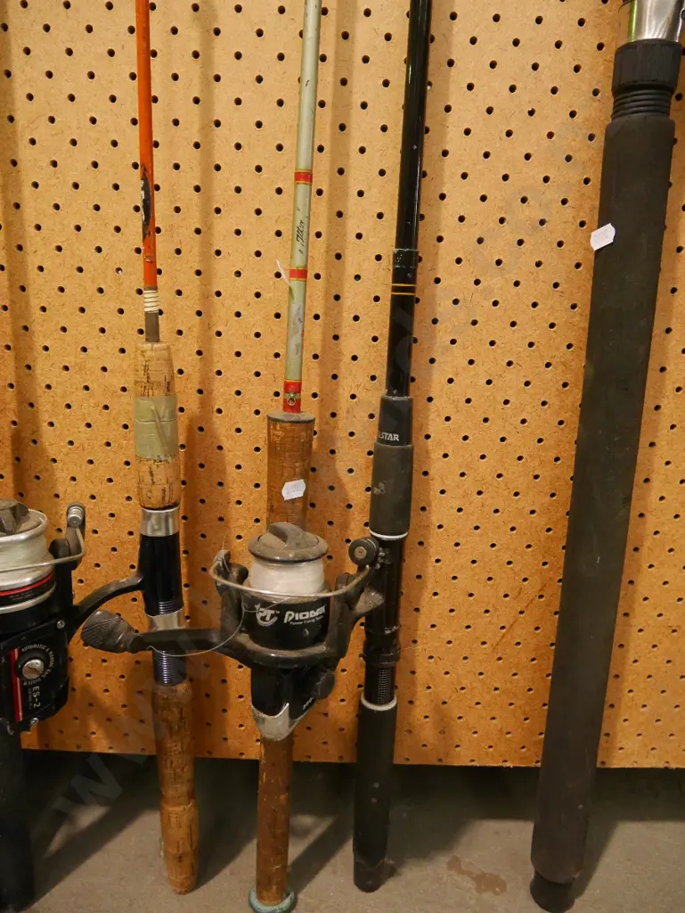 fishing rod and reel and 1 other rod - green dots Image 1++