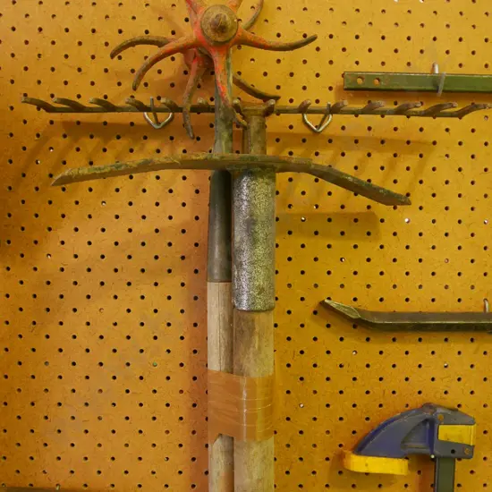 garden tools; rake, cultivator, grubber