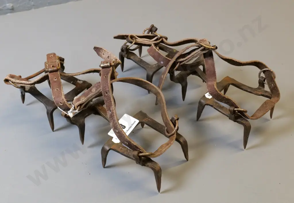 pair of vintage ice crampons Image 1++