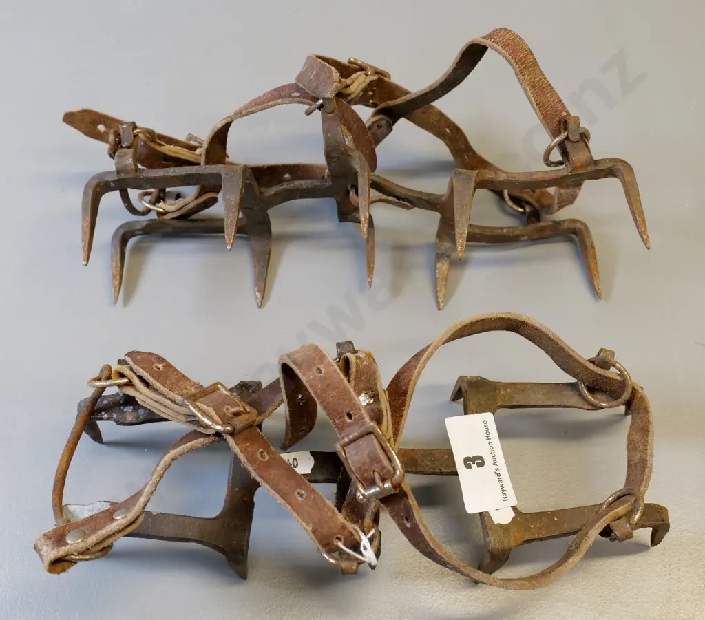 pair of vintage ice crampons Image 1++