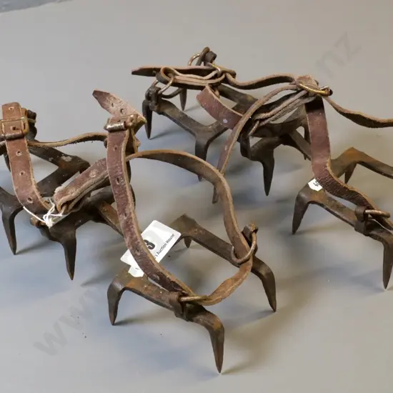 pair of vintage ice crampons