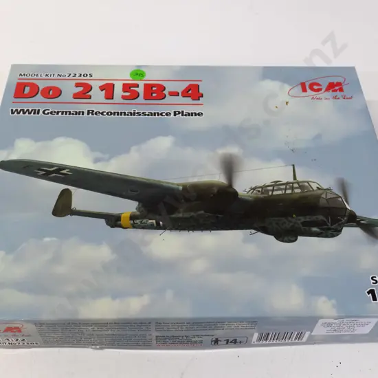 Unassembled boxed plastic model kit - ICM 1:72 German DO 215B-4 reconnaissance plane