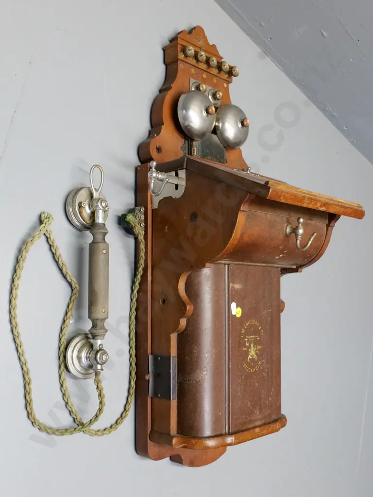 vintage LM Ericsson Sweden wall-mount telephone H-730 W-380 D-250 Image 1++