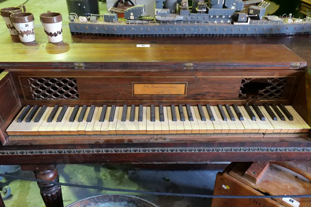 Broadwood & Sons, mahogany square piano, Circa 1810, needs total restoration. Serial number 23933. H-800 W-1680 D-640 Image 1++