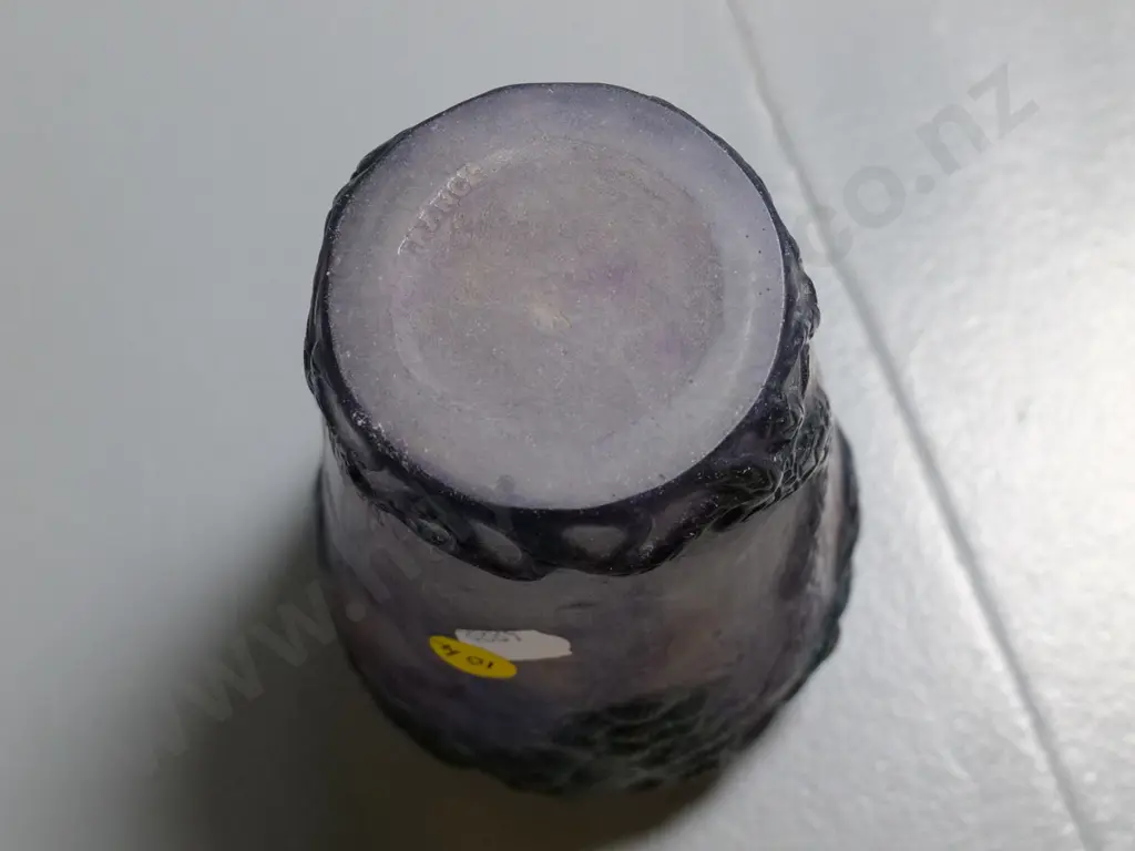 Gabriel Argy-Rousseau nouveau style blossom motif art glass vase with incised signature H-150 Diameter 120 Image 1++
