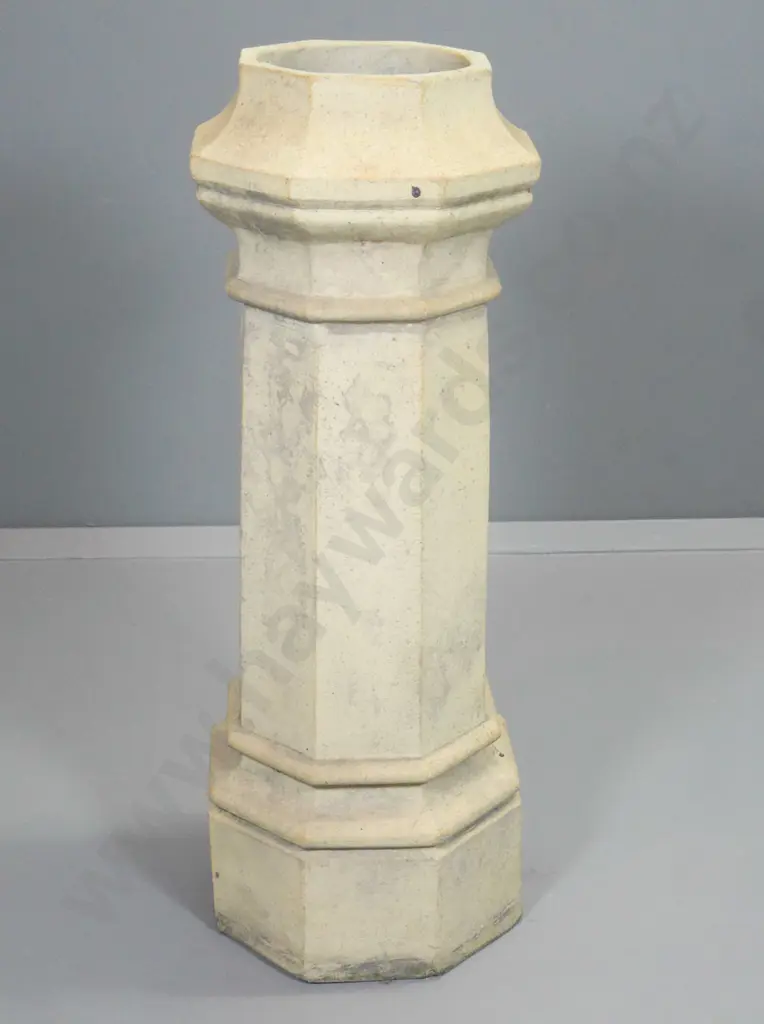 vintage cast cement chimney pot - small chip to top rim H-940 320x320 at base Image 1++