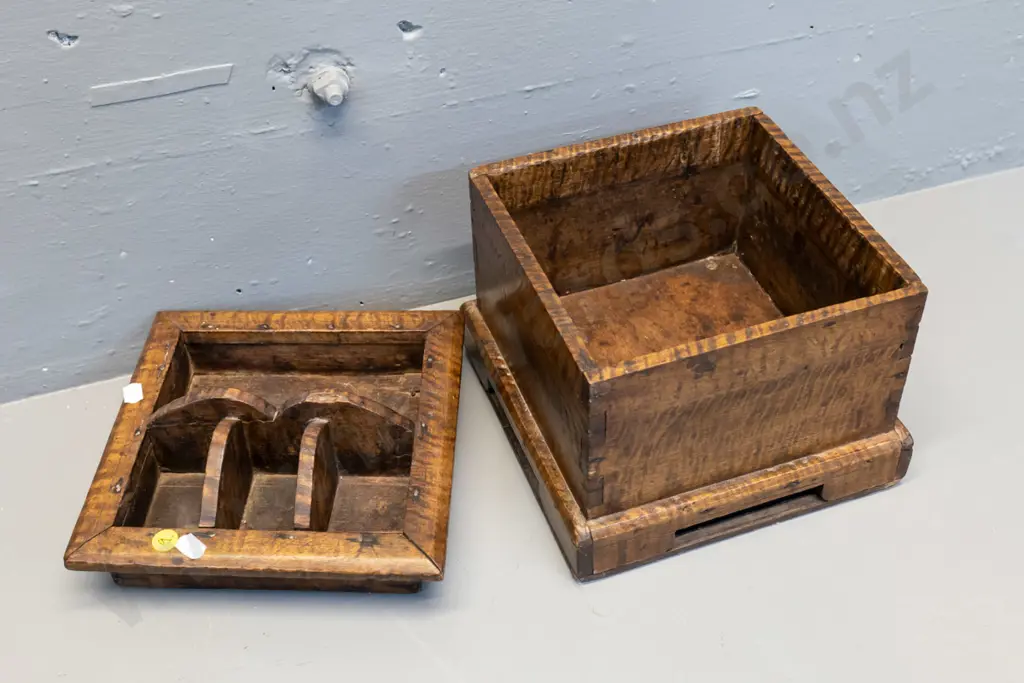 vintage Khmer betel nut storage box with lift out sectional tray H-200 W-210 D-210 Image 1++