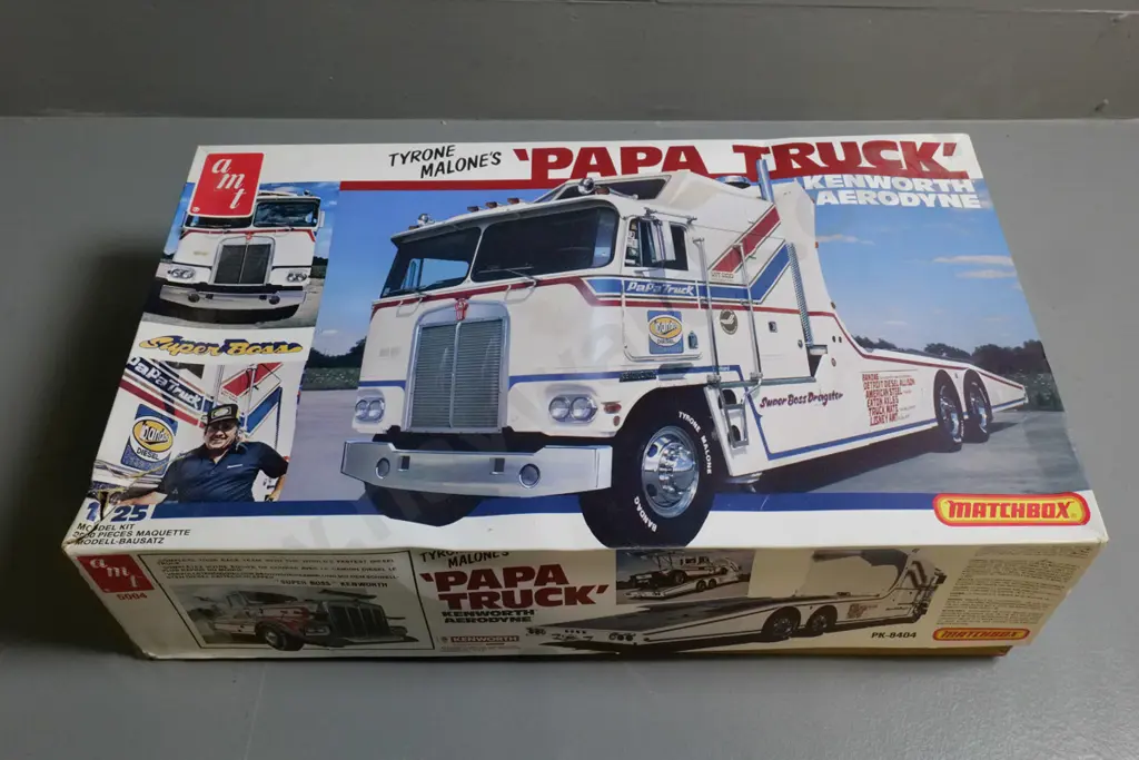 AMT / Matchbox Kenworth Tyrone Malone's Papa Truck yet to be assembled plastic model in original box Image 1++