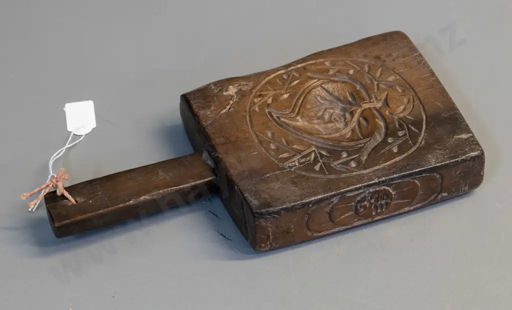 antique carved block from the Philippines, has had repair, a bit of glue residue - L-260 W-120 Image 1++