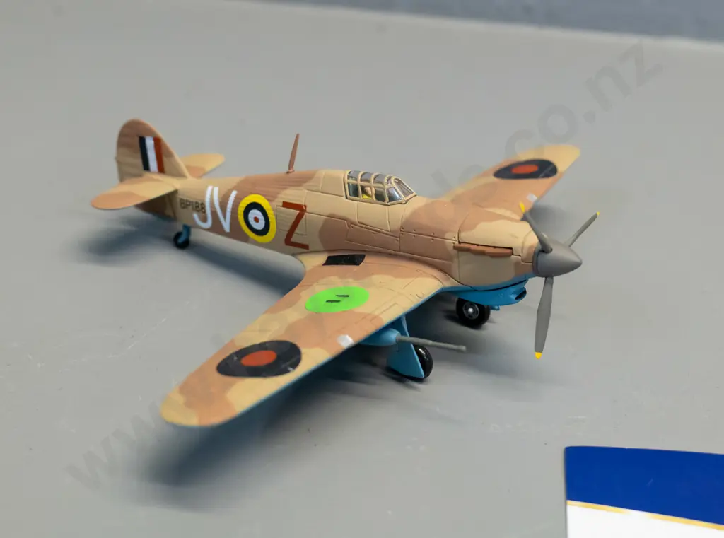 Corgi 1:72 die-cast RAF Hawker Hurricane Tankbuster with limited edition certificate card Image 1++