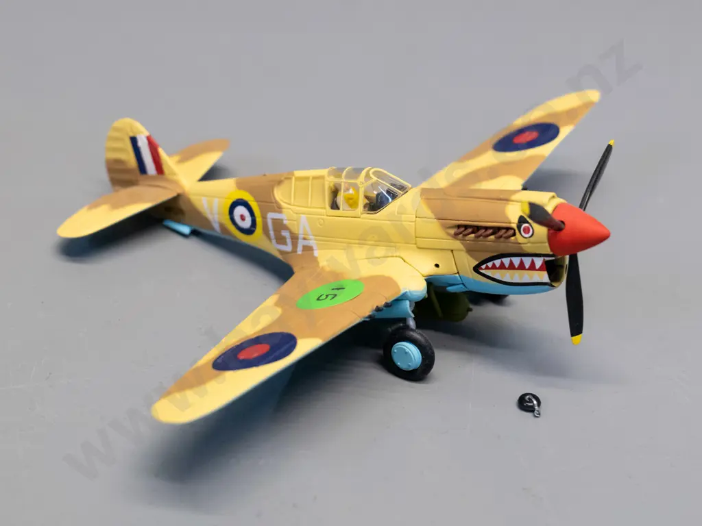 Corgi 1:72 die-cast RAF Tomahawk fighter - tail wheel snapped off Image 1++