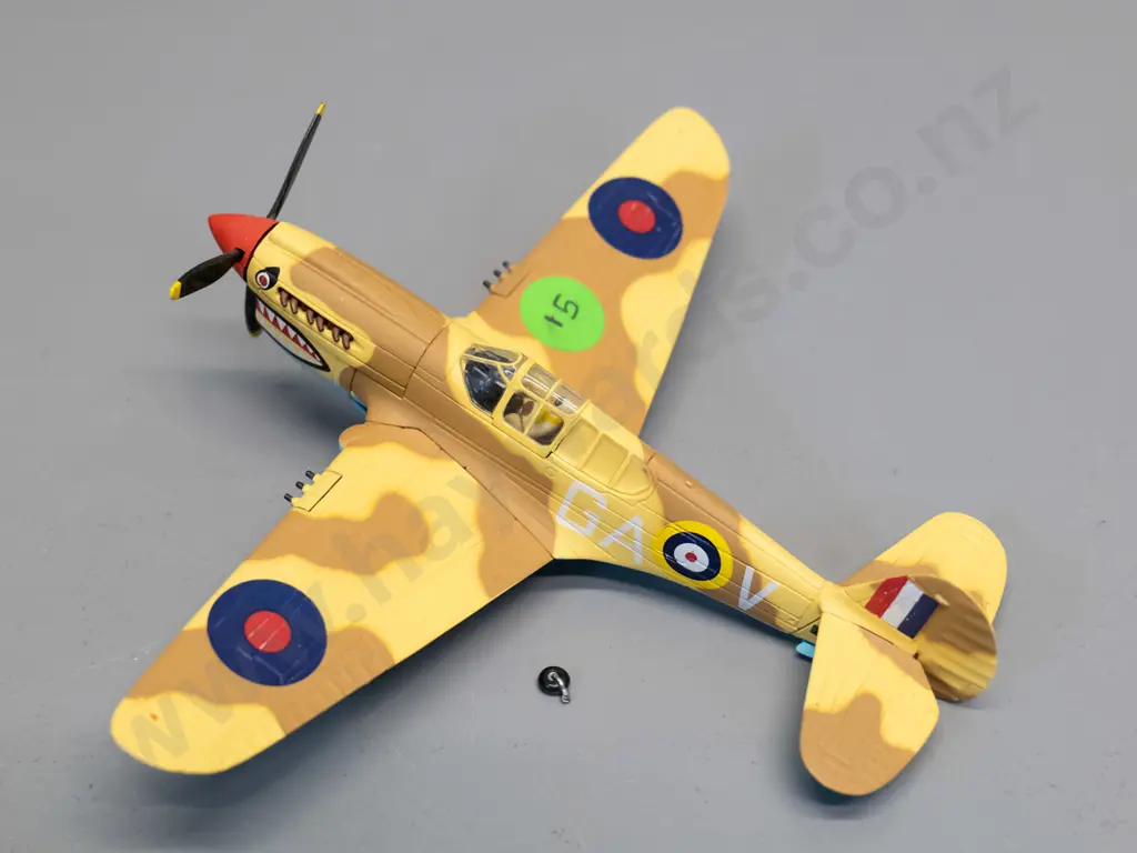Corgi 1:72 die-cast RAF Tomahawk fighter - tail wheel snapped off Image 1++