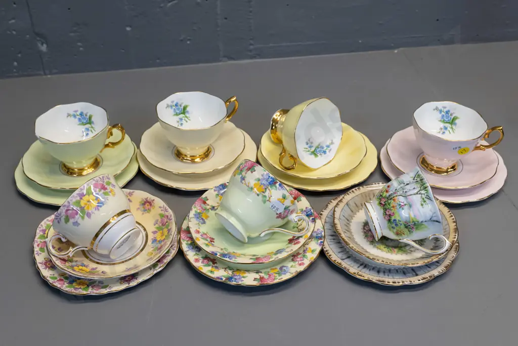 7 English trios - 5 Royal Albert, Aynsley & Colclough Image 1++