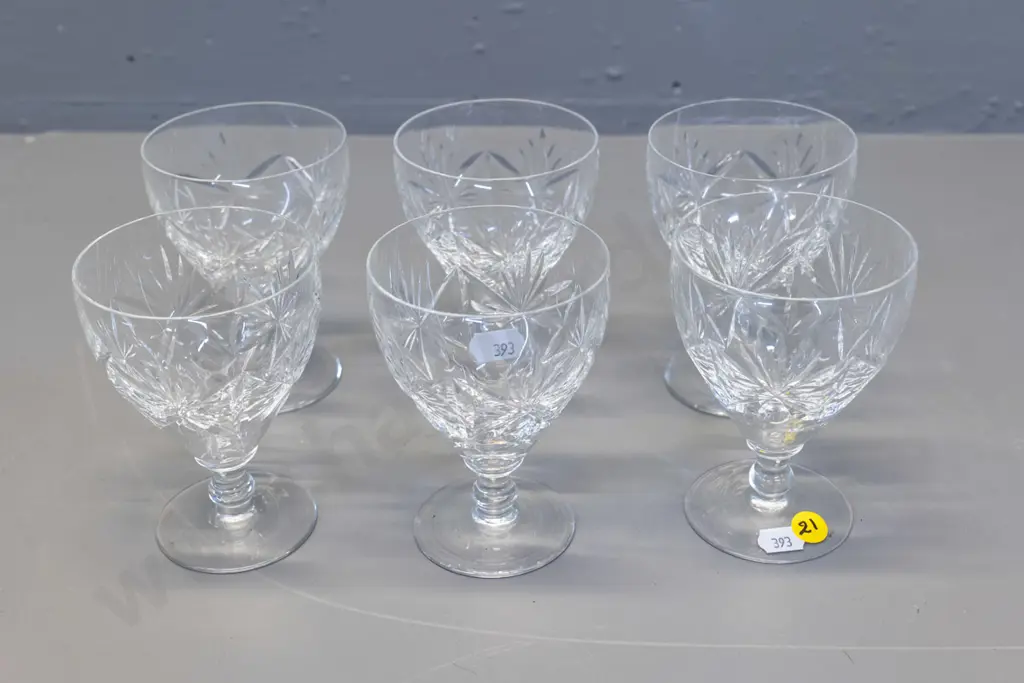 set of 6 Webb-Corbett cut crystal goblets H-120 Image 1++