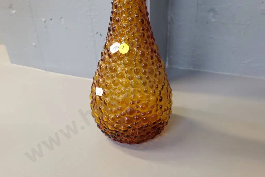 amber bubble glass genie bottle H-570 Image 1++