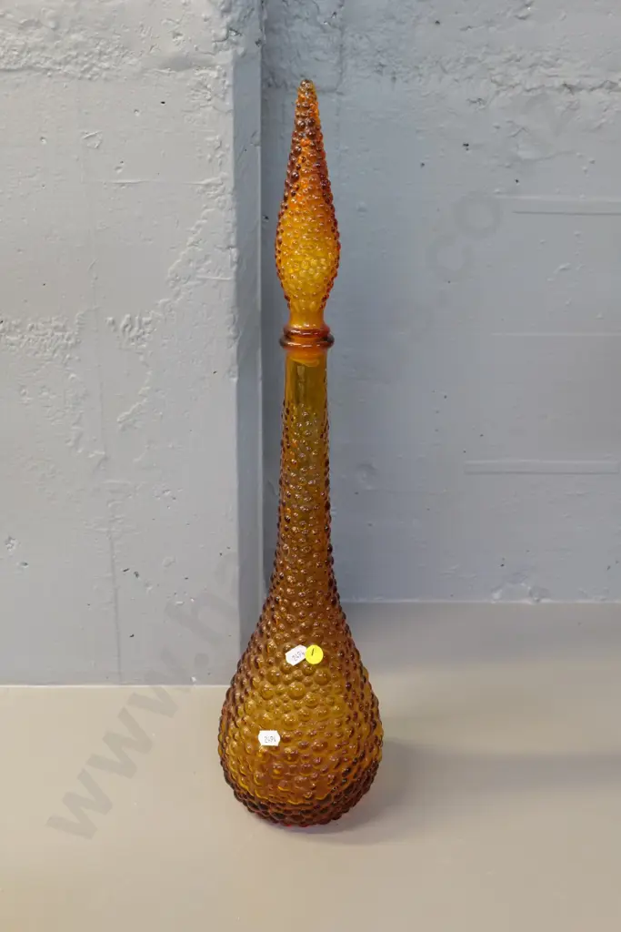 amber bubble glass genie bottle H-570 Image 1++