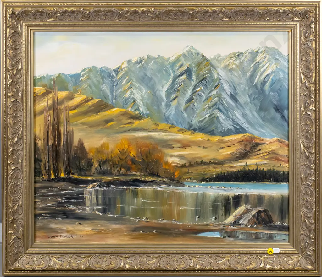 John Kodric '77 - framed oil "Frankton Arm Queenstown" H-500 W-590 Image 1++