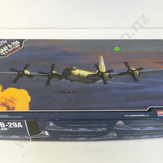 Unassembled boxed plastic model kit - Academy 1:72 USAF B-29A bomber "Old Battler"
