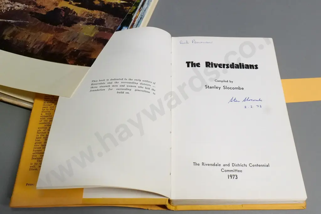 Peter McIntyre's New Zealand paintings and signed copy of Stan Slocombe's The Riversdalians Image 1++