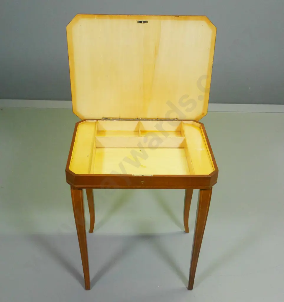 Sorrento style wind-up musical lift-top jewellery table - legs a bit wobbly H-500 W-460 D-350 Image 1++