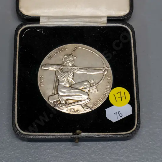 King's Trophy Competition (British) NRA Special Distinction medal in velvet lined leather covered case - medal D-50