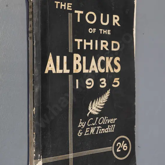 soft cover book: Tour of the All Blacks 1935 - CJ Oliver & EW Tindill - wear & tear, cover separated
