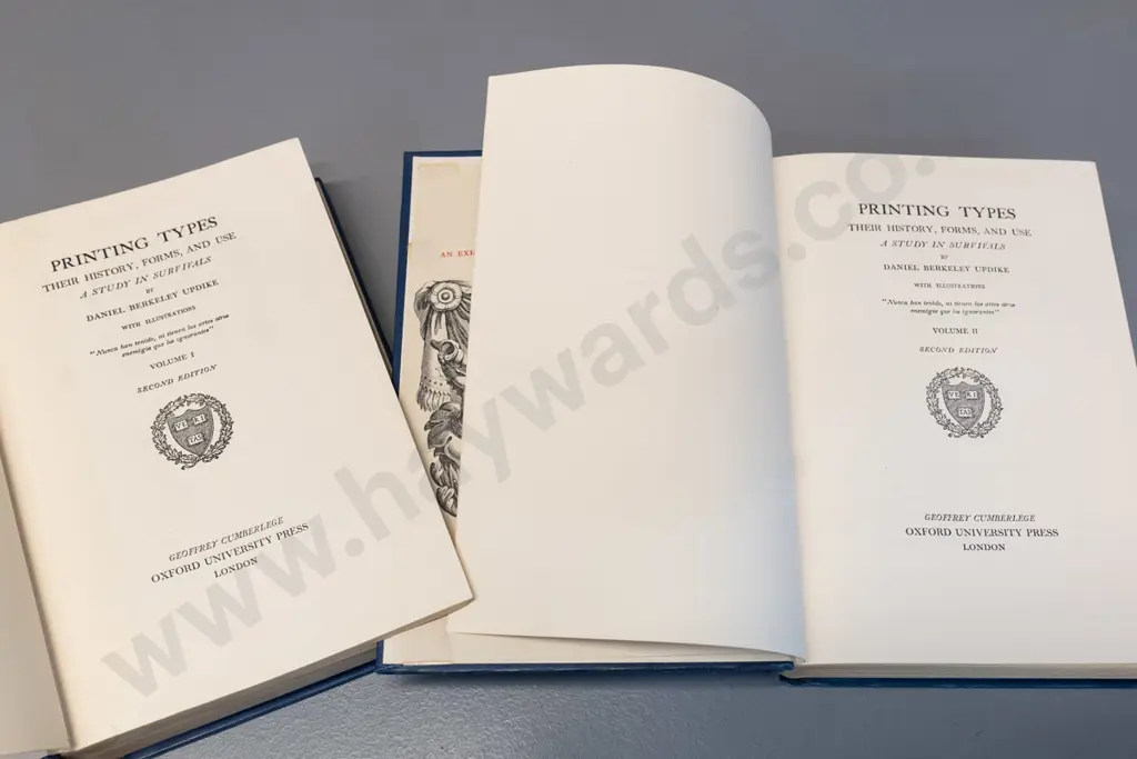 4 books on history of printing and typefaces - D.B. Updike, T.B. Reed, and Moxon's Mechanick Exercises - all have wear Image 1++