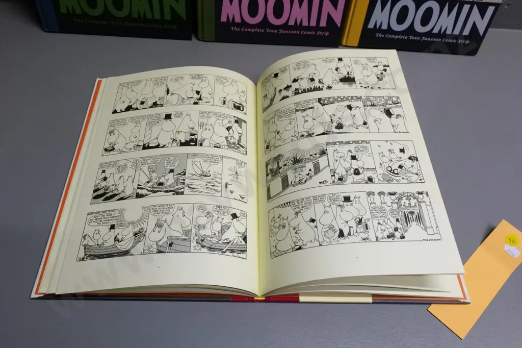 4 decorative cloth hard-bound books - Tove Jansson - Moomin comic strip Volumes 1-4, pub 2006-2009 Drawn & Quarterly Image 1++