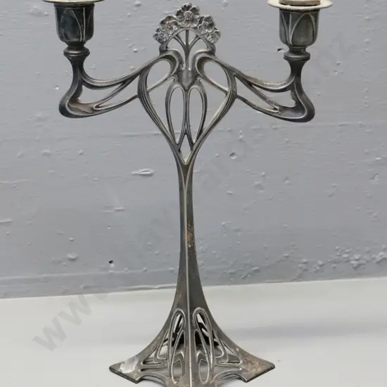 art nouveau style pewter candle holder H-300