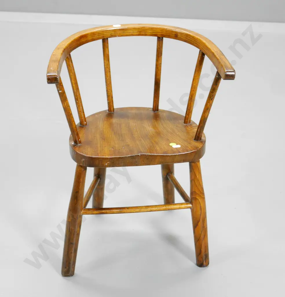 small solid timber colonial style child's chair H510 W370 D260 Image 1++