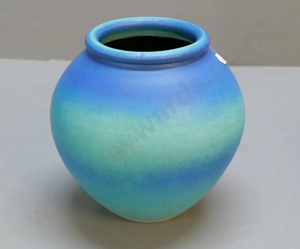 studio pottery - Danny Moorwood teal & blue low-glaze vase H-170 Diameter 200 Image 1++