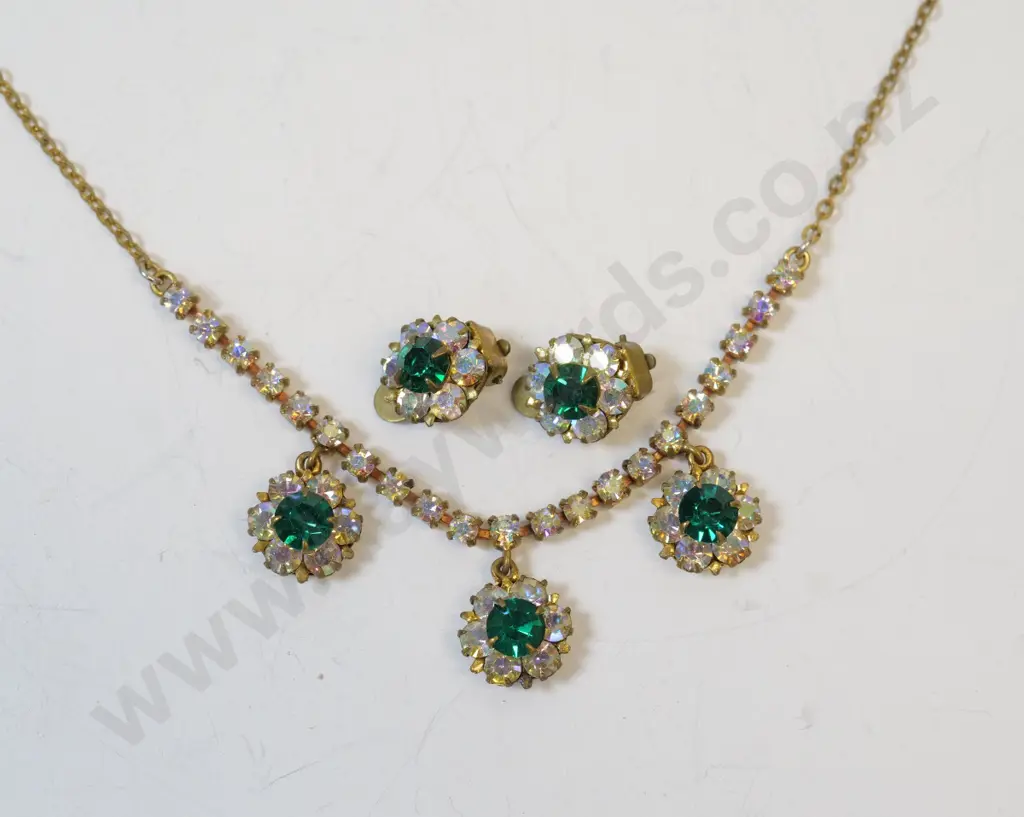 diamante costume necklace & earring set Image 1++