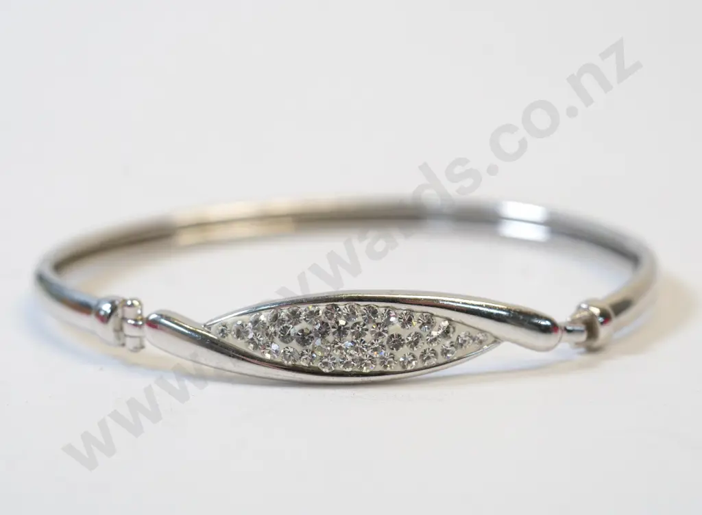 silver cz bangle stamped 925 Image 1++