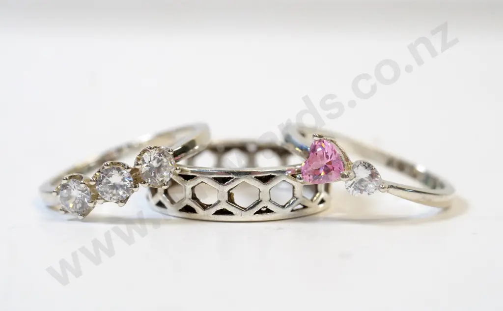 silver 3 ring set stamped 925 Image 1++