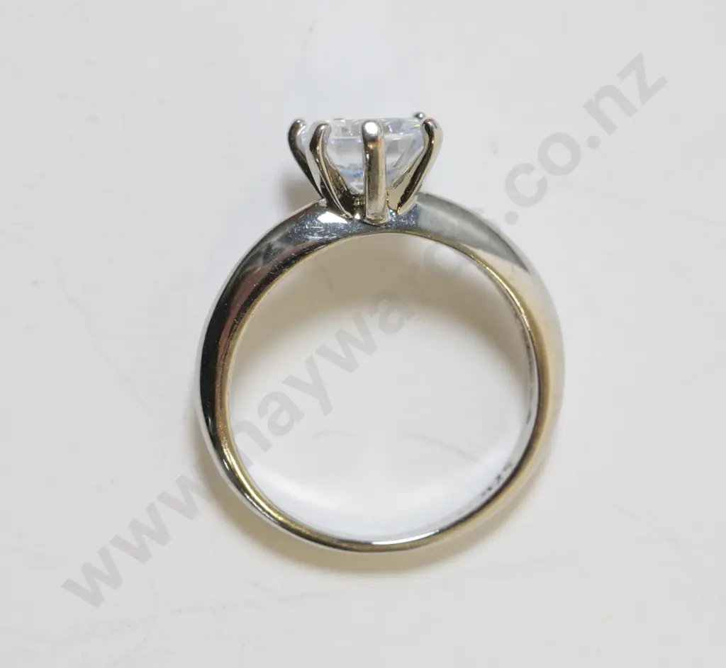 silver cz dress ring stamped 925 Image 1++