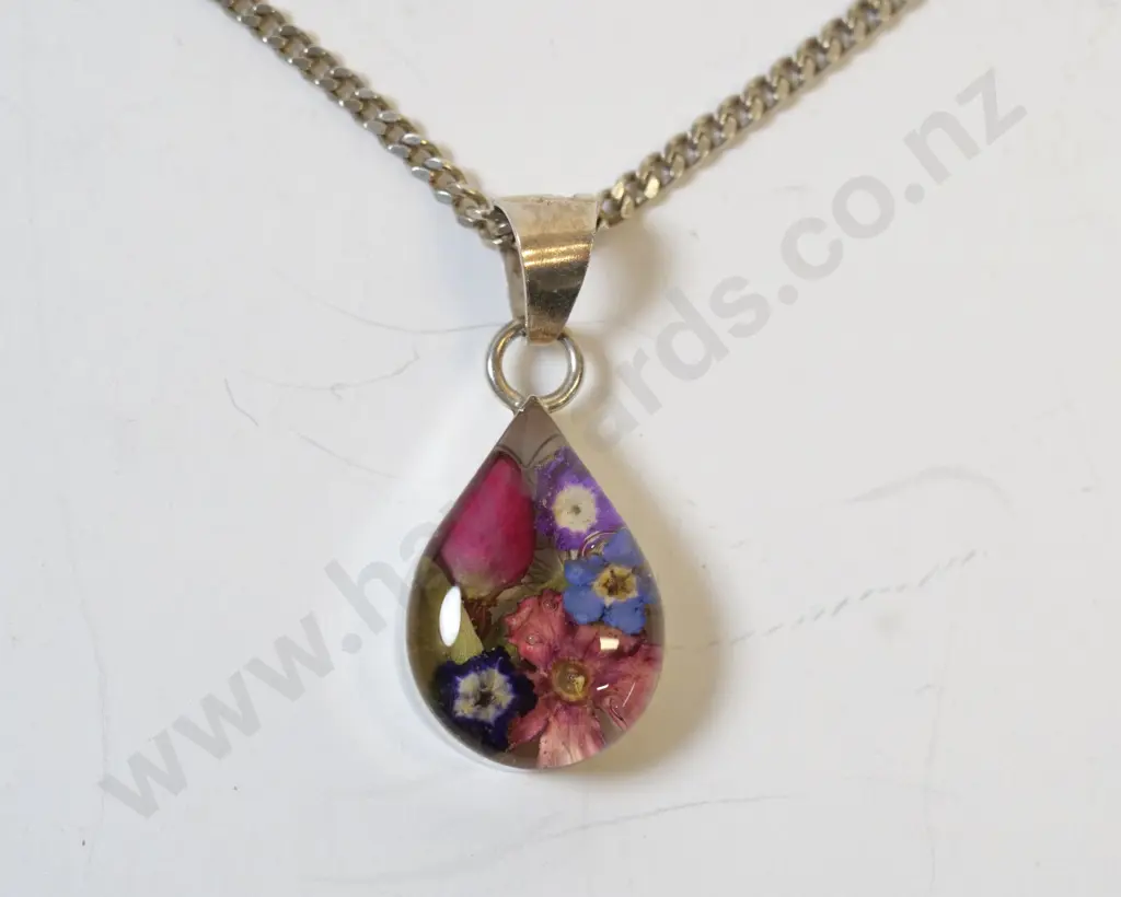 silver & millefiori necklace stamped 925 Image 1++