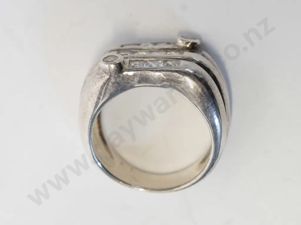 silver cz dress ring stamped 925 Image 1++