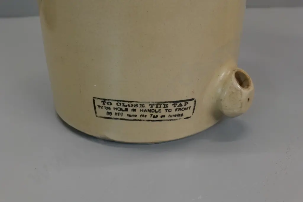 2-Gallon James Paul Egmont Brewery New Plymouth narrow-mouth crock with metal handle H420 D-240 Image 1++