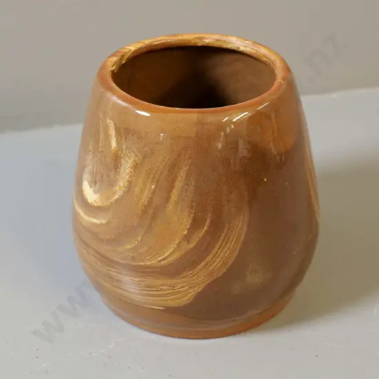 Temuka pottery - Te Rona swirl glaze vase - marked Lovatt, model TP51 H-120 Diameter-130