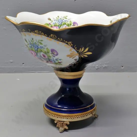 "Limoges Pate" comport bowl on 3-footed cast metal stand H-220 Diameter 230
