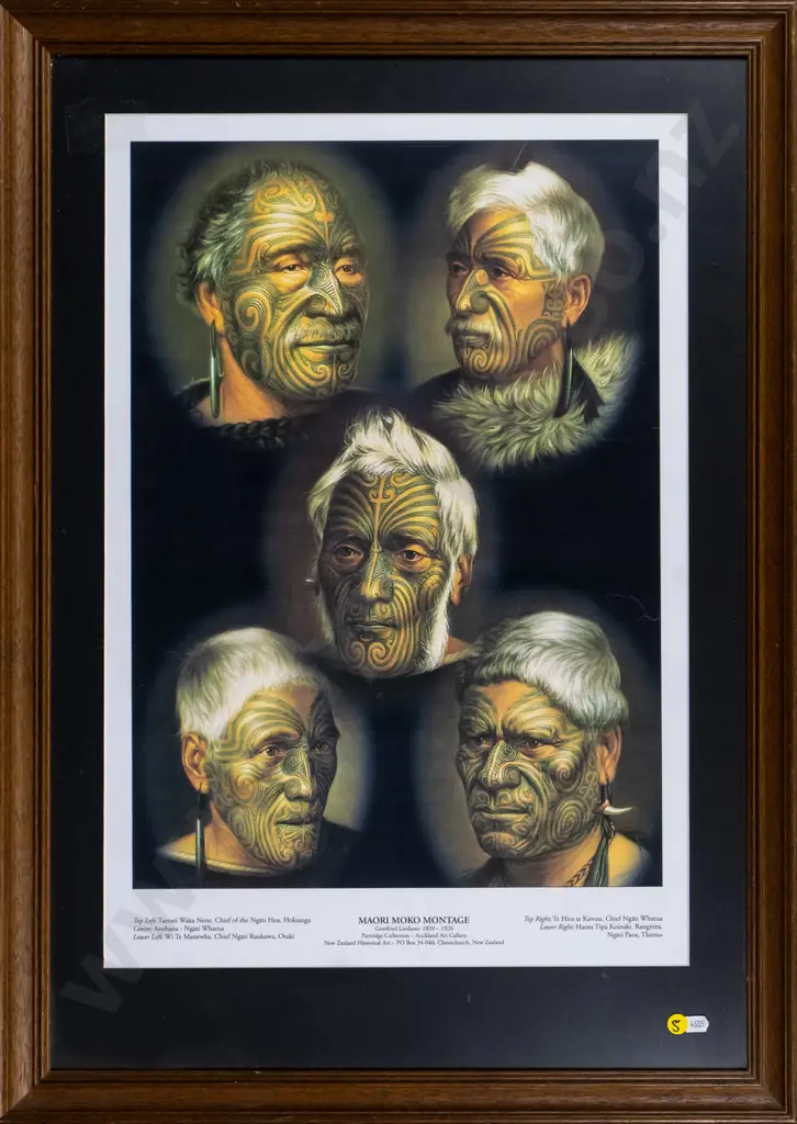 framed print - Maori Moko Montage H-560 W-360 Image 1++