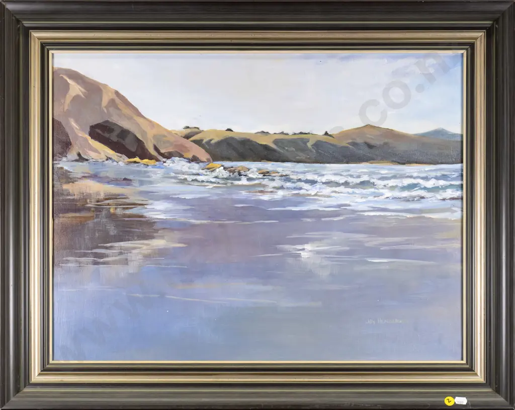 Joy Henderson 1980 - framed oil  "Murdering Beach" Image 1++