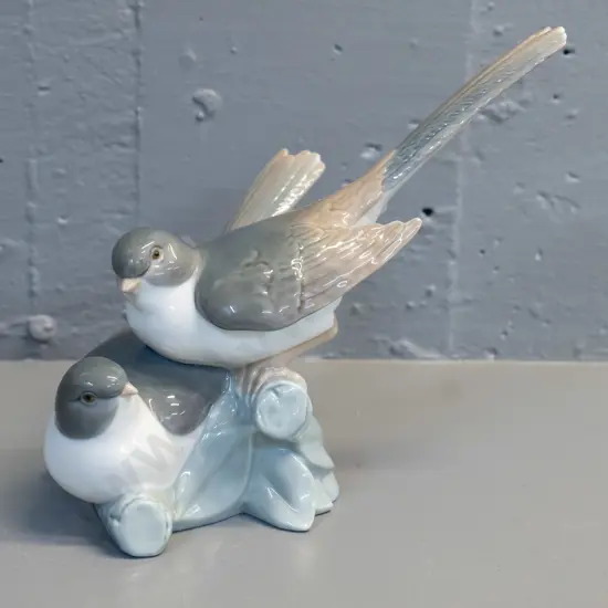 Lladro figure - pair of long-tailed birds H-180 L-210