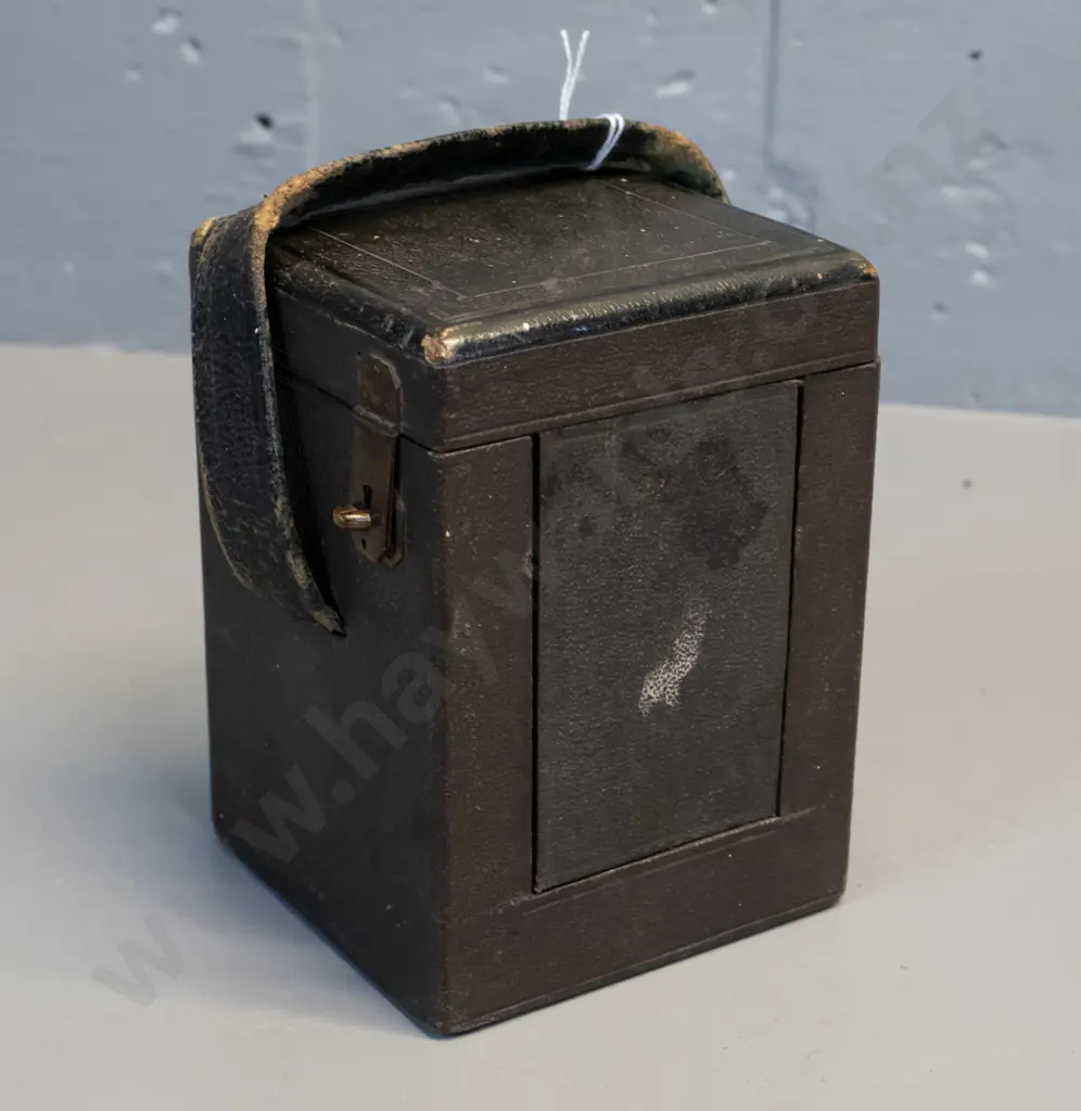 large carriage clock case with copper locks - general wear and tear H-150 W-105 D-100 Image 1++